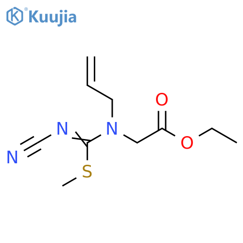 Glycine, N-[(cyanoimino)(methylthio)methyl]-N-2-propenyl-, ethyl ester structure