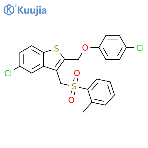 Benzo[b]thiophene,5-chloro-2-[(4-chlorophenoxy)methyl]-3-[[(2-methylphenyl)sulfonyl]methyl]- structure