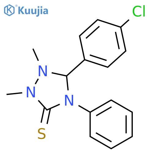 1,2,4-Triazolidine-3-thione, 5-(4-chlorophenyl)-1,2-dimethyl-4-phenyl- structure