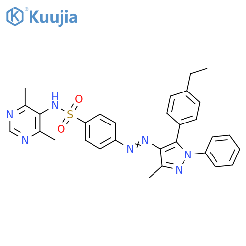 Benzenesulfonamide,N-(4,6-dimethyl-5-pyrimidinyl)-4-[[5-(4-ethylphenyl)-3-methyl-1-phenyl-1H-pyrazol-4-yl]azo]- structure