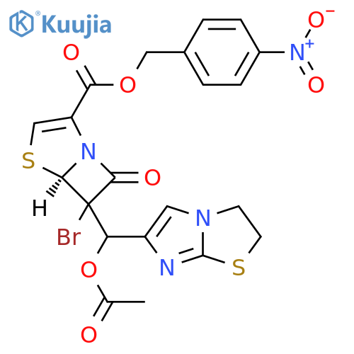 4-Thia-1-azabicyclo[3.2.0]hept-2-ene-2-carboxylic acid,6-[(acetyloxy)(2,3-dihydroimidazo[2,1-b]thiazol-6-yl)methyl]-6-bromo-7-oxo-, (4-nitrophenyl)methyl ester, (5R)- structure
