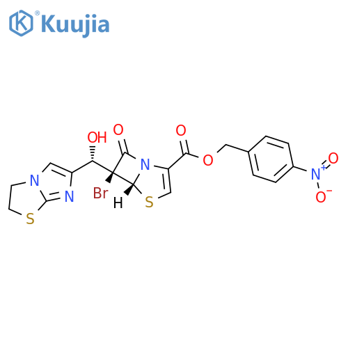 4-Thia-1-azabicyclo[3.2.0]hept-2-ene-2-carboxylic acid,6-bromo-6-[(S)-(2,3-dihydroimidazo[2,1-b]thiazol-6-yl)hydroxymethyl]-7-oxo-, (4-nitrophenyl)methyl ester, (5R,6S)- structure