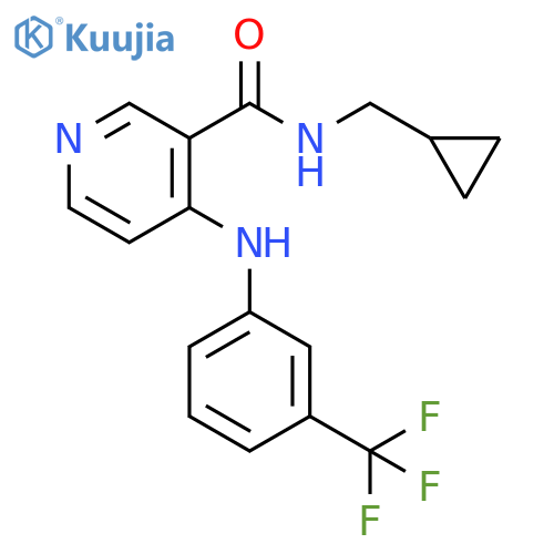 3-Pyridinecarboxamide,N-(cyclopropylmethyl)-4-[[3-(trifluoromethyl)phenyl]amino]- structure