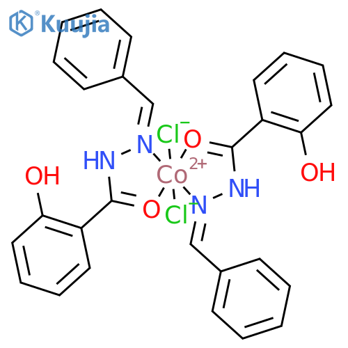 Cobalt, dichlorobis[2-hydroxybenzoic acid (phenylmethylene)hydrazide]- (9CI) structure