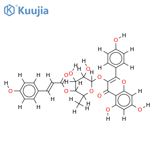 kaempferol 3-O-alpha-L-(4''E-p-coumaroyl)-rhamnoside structure