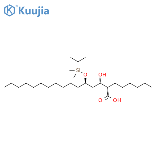 (2S,3S,5R)-5-[[(1,1-Dimethylethyl)dimethylsilyl]oxy]-2-hexyl-3-hydroxyhexadecanoic acid structure