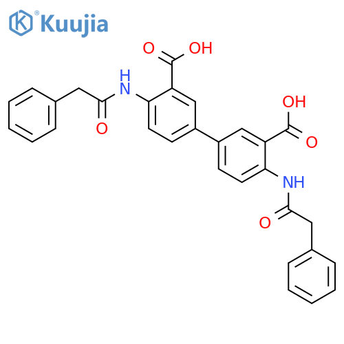 [1,1'-Biphenyl]-3,3'-dicarboxylic acid, 4,4'-bis[(phenylacetyl)amino]- structure