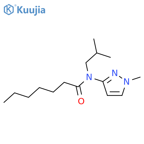 Heptanamide, N-(2-methylpropyl)-N-(1-methyl-1H-pyrazol-3-yl)- structure