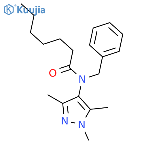 Heptanamide, N-(phenylmethyl)-N-(1,3,5-trimethyl-1H-pyrazol-4-yl)- structure