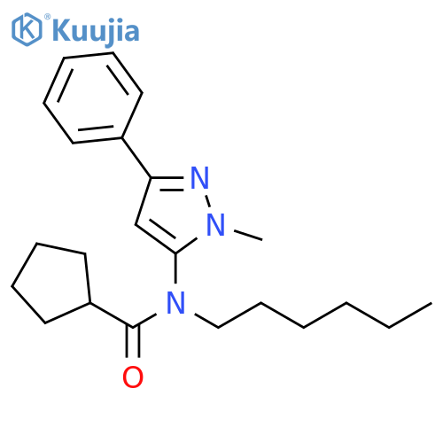 Cyclopentanecarboxamide,N-hexyl-N-(1-methyl-3-phenyl-1H-pyrazol-5-yl)- structure