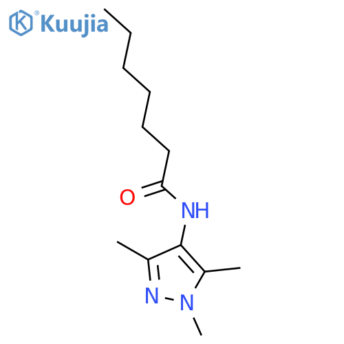 Heptanamide, N-(1,3,5-trimethyl-1H-pyrazol-4-yl)- structure