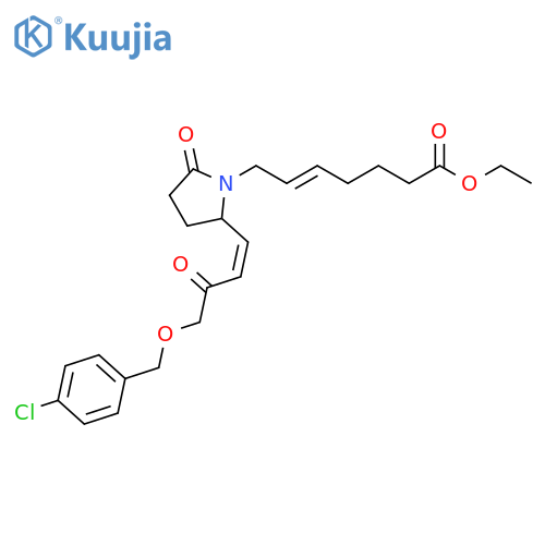 5-Heptenoic acid,7-[2-[4-[(4-chlorophenyl)methoxy]-3-oxo-1-butenyl]-5-oxo-1-pyrrolidinyl]-,ethyl ester, (E,Z)- structure