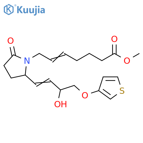 5-Heptenoic acid,7-[2-[3-hydroxy-4-(3-thienyloxy)-1-butenyl]-5-oxo-1-pyrrolidinyl]-, methylester structure