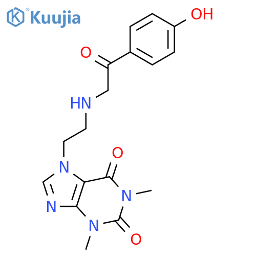 7-(2-{[2-(4-hydroxyphenyl)-2-oxoethyl]amino}ethyl)-1,3-dimethyl-3,7-dihydro-1H-purine-2,6-dione structure