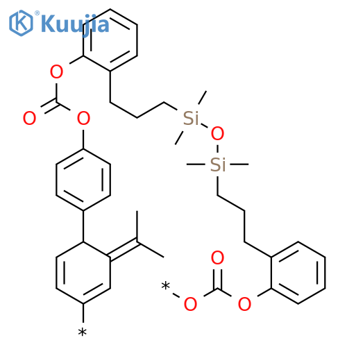 POLY[OXYCARBONYLOXY-1,2-PHENYLENE-1,3-PROPANEDIYL(1,1,3,3-TETRAMETHYL-1,3-DISILOXANEDIYL)-1,3-PROPANEDIYL-1,2-PHENYLENEOXYCARBONYLOXY-1,4-PHENYLENE(1-METHYLETHYLIDENE)-1,4-PHENYLENE] structure