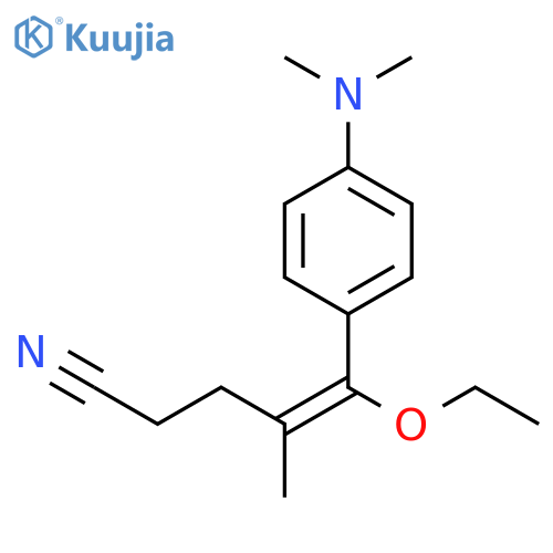 4-Pentenenitrile, 5-[4-(dimethylamino)phenyl]-5-ethoxy-4-methyl-, (E)- structure