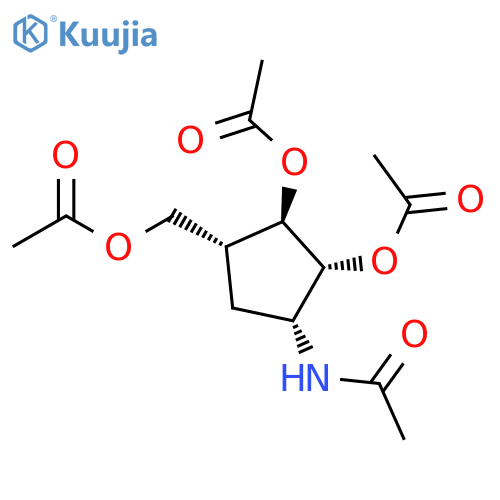Acetamide,N-[(1R,2R,3R,4R)-2,3-bis(acetyloxy)-4-[(acetyloxy)methyl]cyclopentyl]-,rel- structure