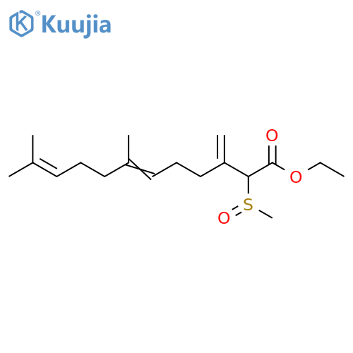 6,10-Dodecadienoic acid, 7,11-dimethyl-3-methylene-2-(methylsulfinyl)-, ethyl ester structure
