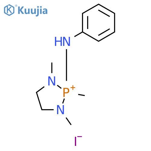 1,3,2-Diazaphospholidinium, 1,2,3-trimethyl-2-(phenylamino)-, iodide structure