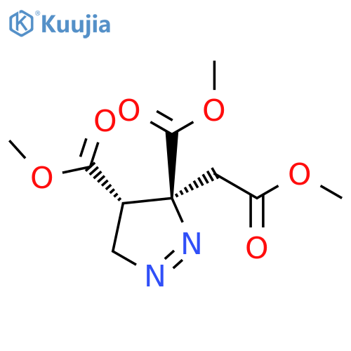 3H-Pyrazole-3,4-dicarboxylic acid, 4,5-dihydro-3-(2-methoxy-2-oxoethyl)-, dimethyl ester, trans- (9CI) structure