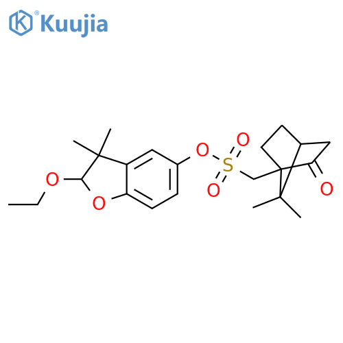 Bicyclo[2.2.1]heptane-1-methanesulfonic acid, 7,7-dimethyl-2-oxo-, 2-ethoxy-2,3-dihydro-3,3-dimethyl-5-benzofuranyl ester (9CI) structure