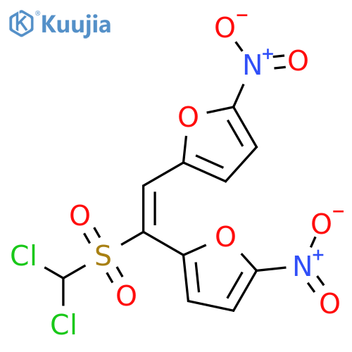 Furan, 2,2'-[1-[(dichloromethyl)sulfonyl]-1,2-ethenediyl]bis[5-nitro- structure