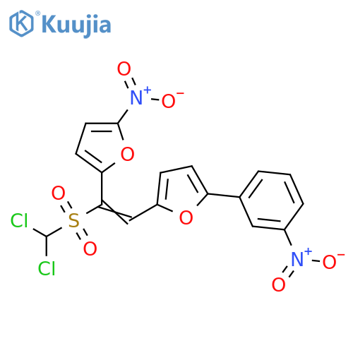 Furan,2-[2-[(dichloromethyl)sulfonyl]-2-(5-nitro-2-furanyl)ethenyl]-5-(3-nitrophenyl)- structure