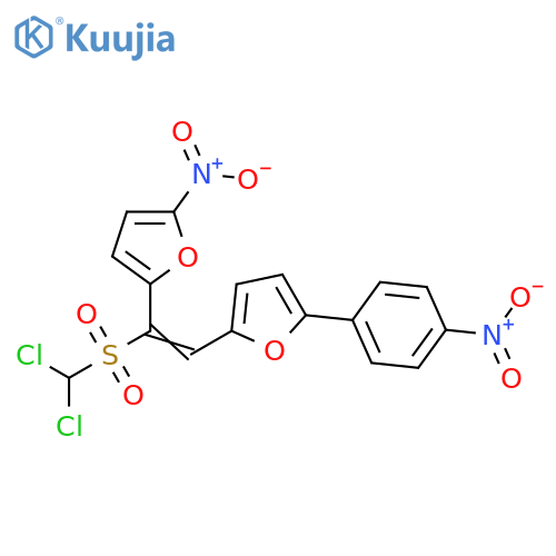 Furan,2-[2-[(dichloromethyl)sulfonyl]-2-(5-nitro-2-furanyl)ethenyl]-5-(4-nitrophenyl)- structure