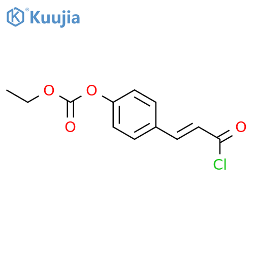 Carbonic acid, 4-(3-chloro-3-oxo-1-propenyl)phenyl ethyl ester structure