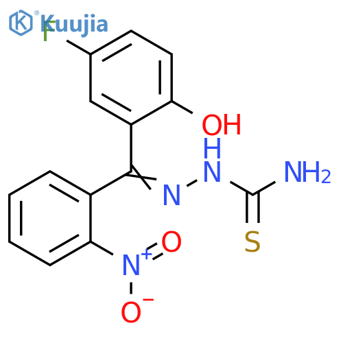 Hydrazinecarbothioamide,2-[(5-fluoro-2-hydroxyphenyl)(2-nitrophenyl)methylene]- structure