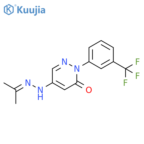 3(2H)-Pyridazinone,5-[(1-methylethylidene)hydrazino]-2-[3-(trifluoromethyl)phenyl]- structure