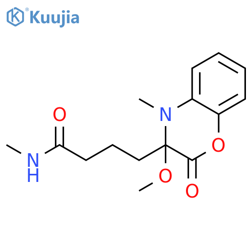 2H-1,4-BENZOXAZINE-3-BUTANAMIDE, 3,4-DIHYDRO-3-METHOXY-N,4-DIMETHYL-2-OXO- structure