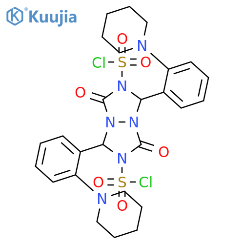 1H,5H-[1,2,4]TRIAZOLO[1,2-A][1,2,4]TRIAZOLE-2,6(3H,7H)-DISULFONYLDICHLORIDE, 1,5-DIOXO-3,7-BIS[2-(1-PIPERIDINYL)PHENYL]- structure