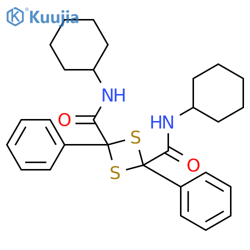 1,3-DITHIETANE-2,4-DICARBOXAMIDE, N,N'-DICYCLOHEXYL-2,4-DIPHENYL- structure