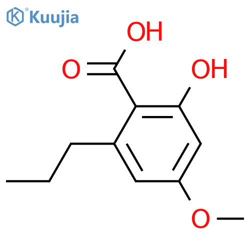 Benzoicacid, 2-hydroxy-4-methoxy-6-propyl- structure