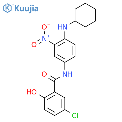 5-chloro-N-[4-(cyclohexylamino)-3-nitrophenyl]-2-hydroxybenzamide structure