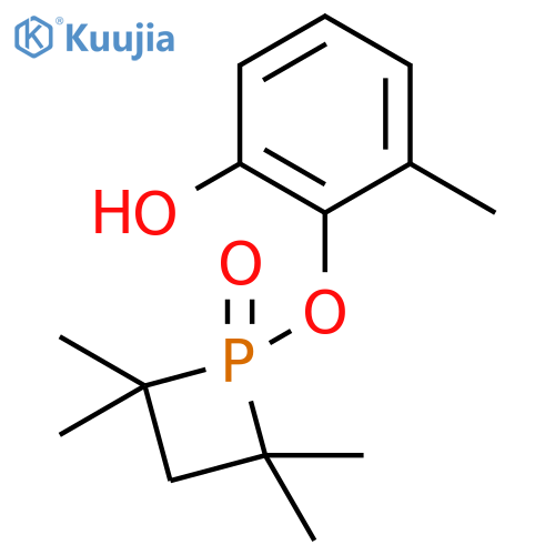 Phenol, 3-methyl-2-[(2,2,4,4-tetramethyl-1-oxido-1-phosphetanyl)oxy]- structure