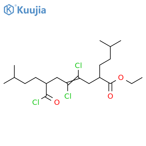 4-Undecenoic acid,4,5-dichloro-7-(chlorocarbonyl)-10-methyl-2-(3-methylbutyl)-, ethyl ester structure