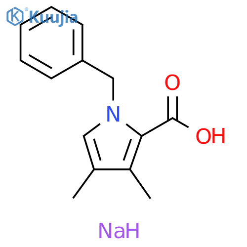 1H-Pyrrole-2-carboxylic acid, 3,4-dimethyl-1-(phenylmethyl)-, sodium salt (1:1) structure