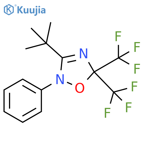 1,2,4-Oxadiazole, 3-(1,1-dimethylethyl)-2,5-dihydro-2-phenyl-5,5-bis(trifluoromethyl)- structure