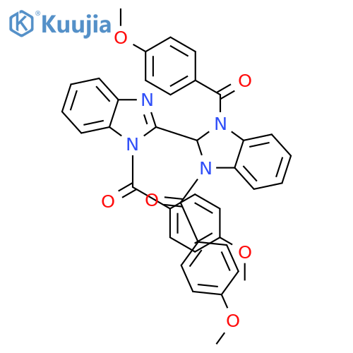 2,2'-Bi-1H-benzimidazole, 2,3-dihydro-1,1',3-tris(4-methoxybenzoyl)- structure