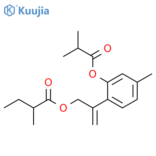 Butanoic acid, 2-methyl-, 2-[4-methyl-2-(2-methyl-1-oxopropoxy)phenyl]-2-propen-1-yl ester structure
