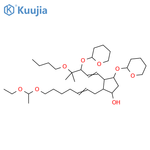 Cyclopentanol,3-[4-butoxy-4-methyl-3-[(tetrahydro-2H-pyran-2-yl)oxy]-1-pentenyl]-2-[7-(1-ethoxyethoxy)-2-heptenyl]-4-[(tetrahydro-2H-pyran-2-yl)oxy]- structure