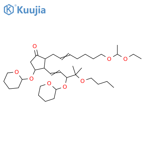 Cyclopentanone,3-[4-butoxy-4-methyl-3-[(tetrahydro-2H-pyran-2-yl)oxy]-1-pentenyl]-2-[7-(1-ethoxyethoxy)-2-heptenyl]-4-[(tetrahydro-2H-pyran-2-yl)oxy]- structure