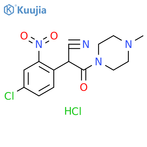 1-Piperazinepropanenitrile, α-(4-chloro-2-nitrophenyl)-4-methyl-β-oxo-, hydrochloride (1:1) structure