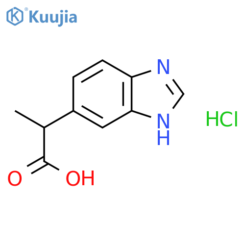 2-(1H-benzimidazol-6-yl)propanoic acid hydrochloride structure
