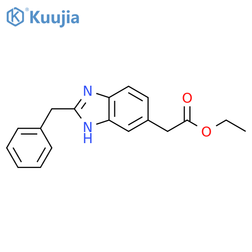 1H-Benzimidazole-5-acetic acid, 2-(phenylmethyl)-, ethyl ester structure