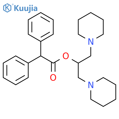 2-piperidin-1-yl-1-(piperidin-1-ylmethyl)ethyl diphenylacetate structure