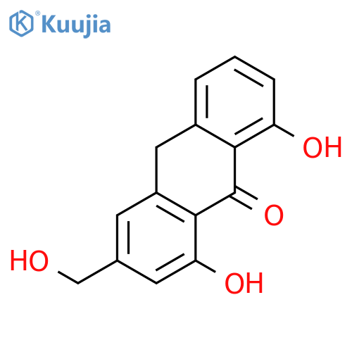 9(10H)-Anthracenone,1,8-dihydroxy-3-(hydroxymethyl)- structure