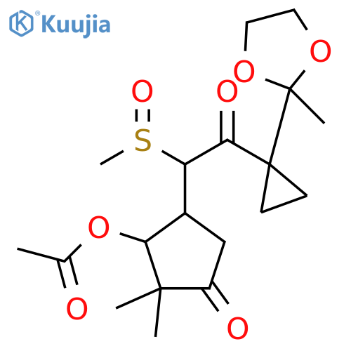 Cyclopentanone,3-(acetyloxy)-2,2-dimethyl-4-[2-[1-(2-methyl-1,3-dioxolan-2-yl)cyclopropyl]-1-(methylsulfinyl)-2-oxoethyl]- structure